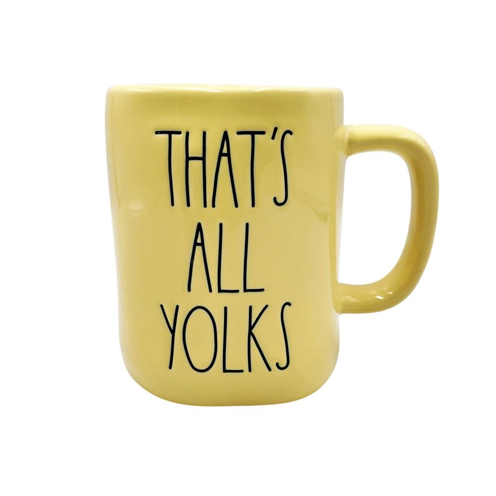 Rae Dunn Artisan Collection by Magenta  "That's All Yolks" Yellow Ceramic Mug